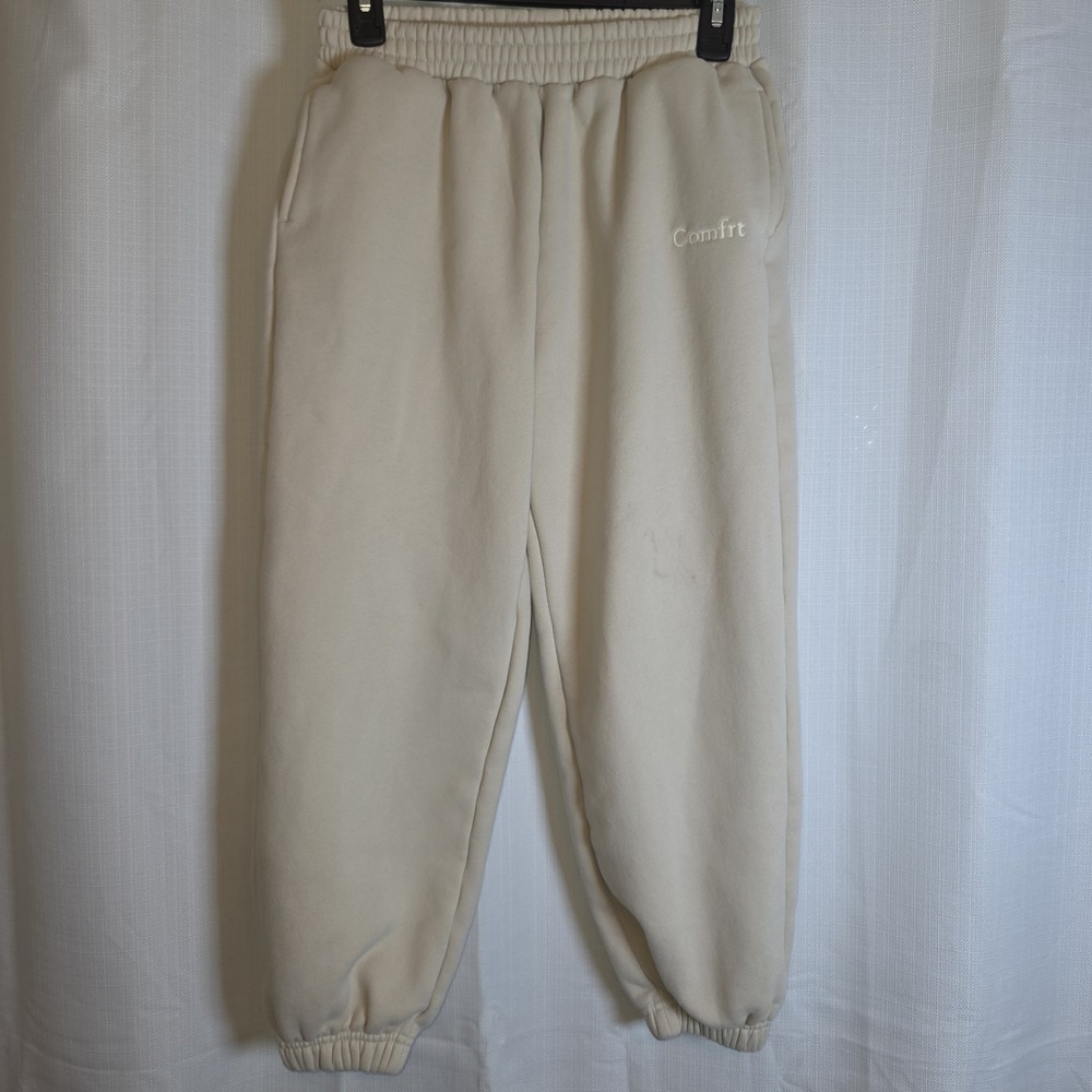 Comfrt Kids Unisex Signature Sweatpants Size Large Beige | Comfy Loungewear
